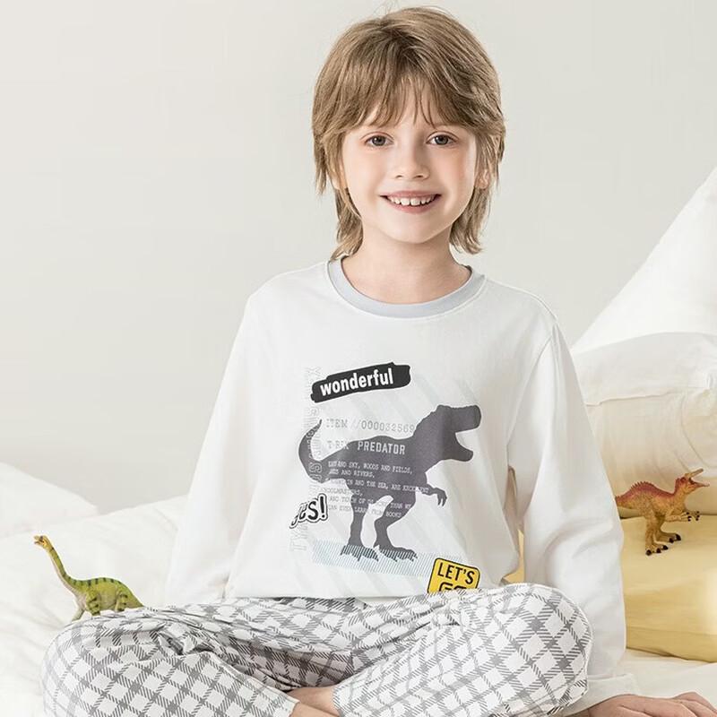 YINBOLUN Boys  Long-sleeved Pure Cotton Pajamas 160
