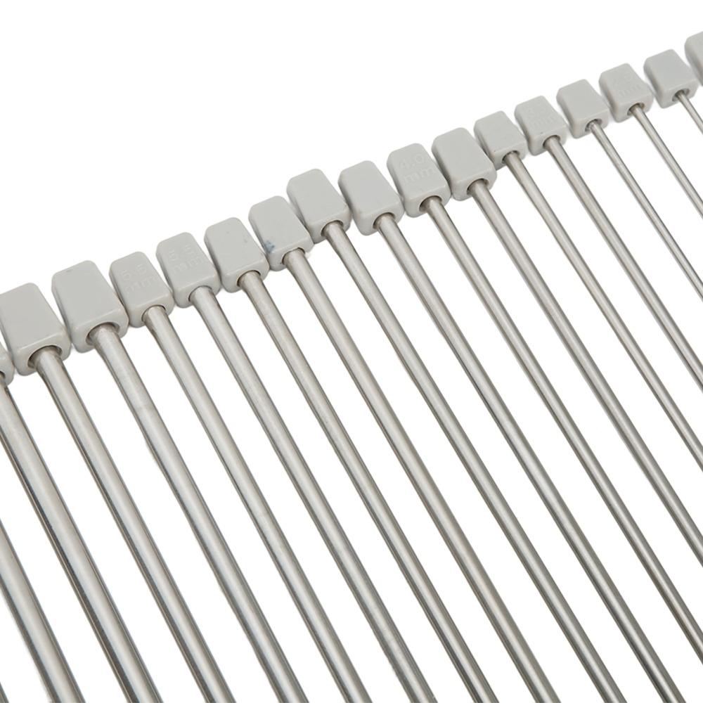 22 Pcs 25cm Length Straight Single Pointed Needles Metal Knitting Needles For Socks Knitting