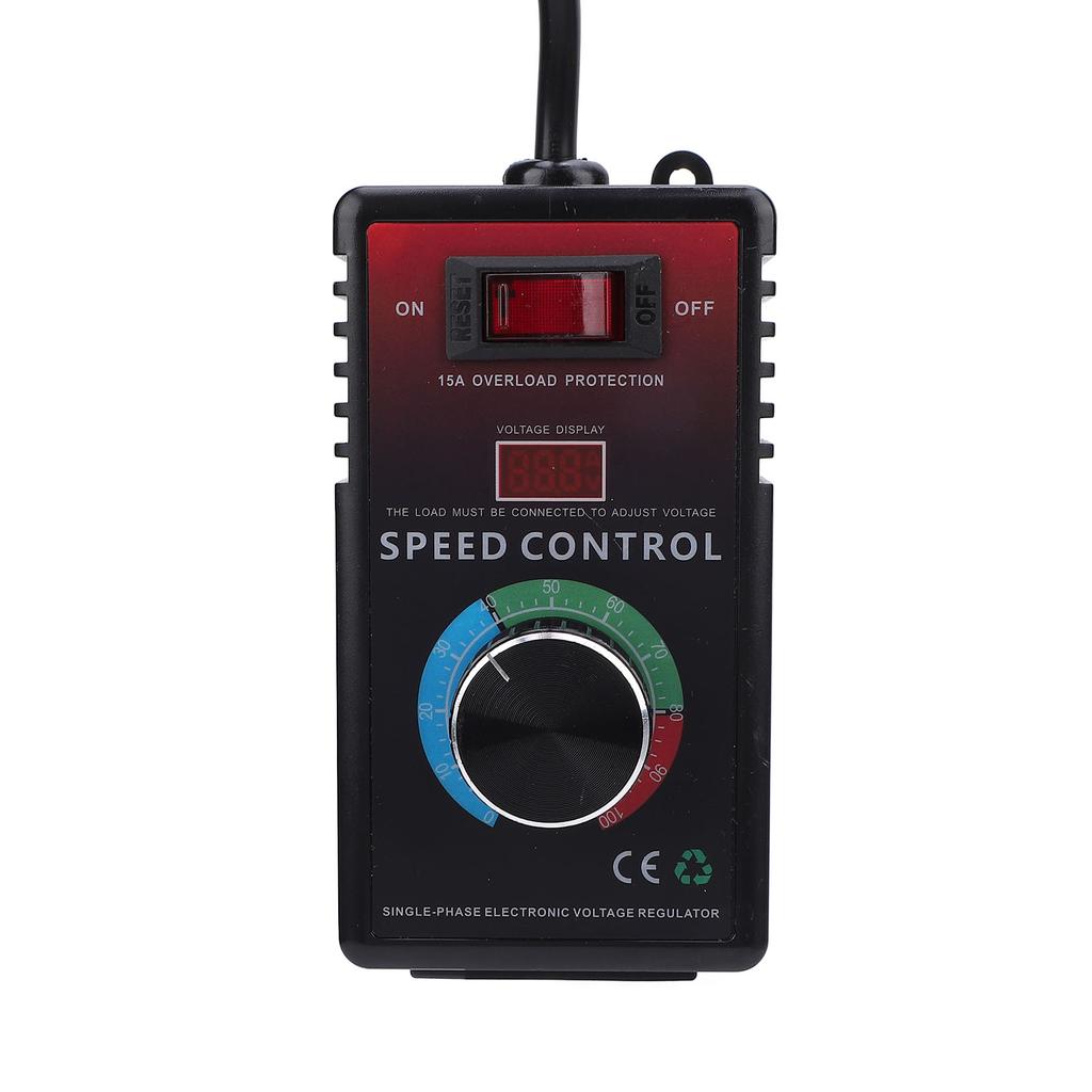 Elektronischer Spannungsregler mit Schalter 15A Überlastschutz Drehzahlregler für Lüfter Winkelschleifer