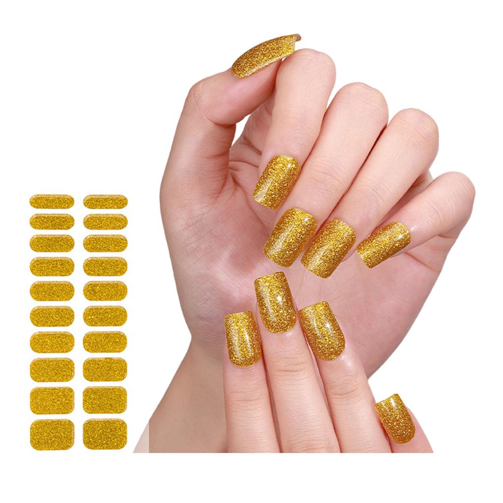 Gel Nail Polish Stickers Full Wraps Nail Stickers UV/LED-Lamp Required Cured Gel Nail Strips for Women Girls