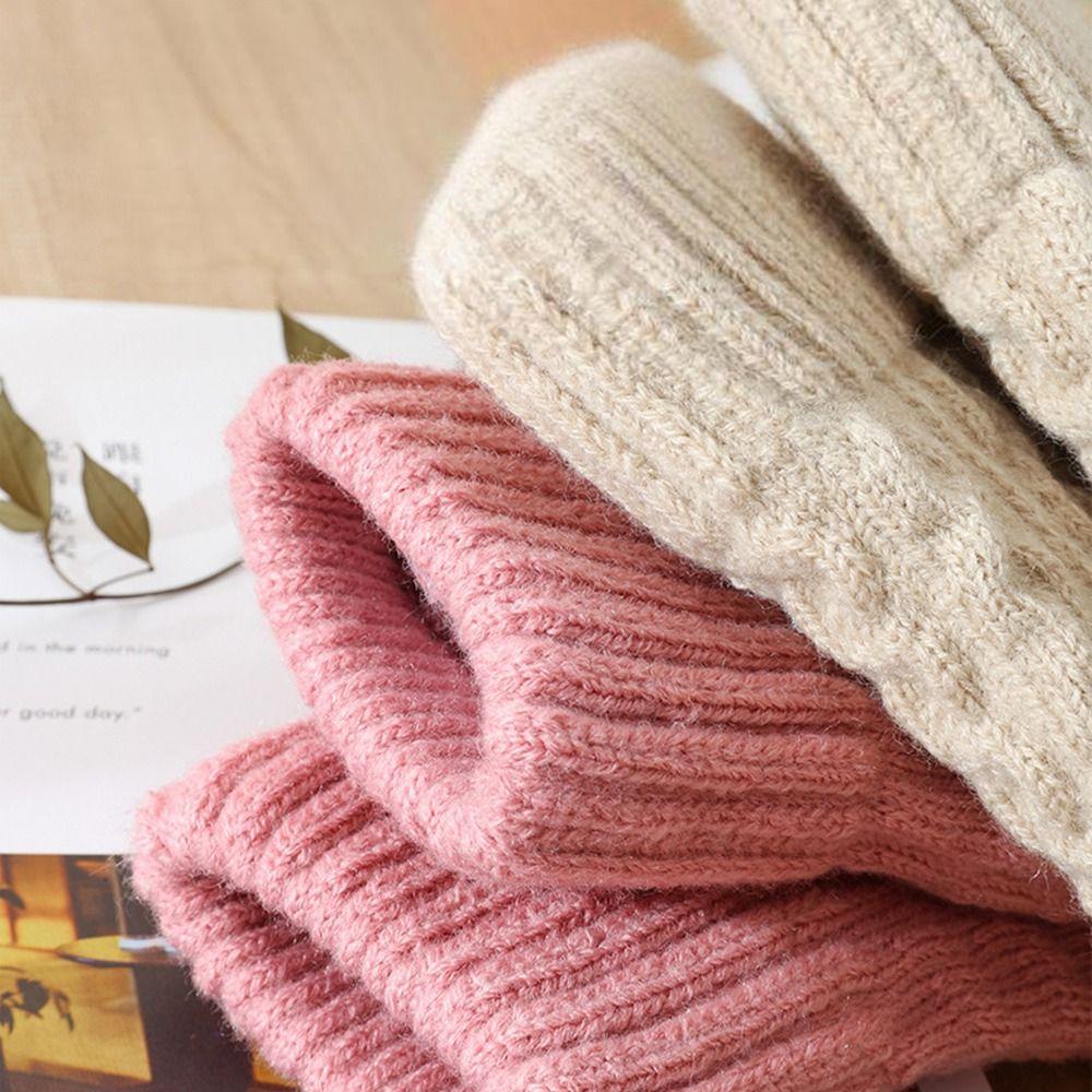 Thick Warm Women's Knitted Gloves Plush Cold-proof Gloves Men Women Mittens Outdoor Activities