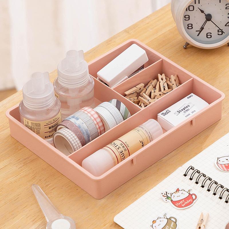 Plastic Box Multi-cell Storage Tray Desk Drawer Organizer Stackable Dressing Table Jewelry Makeup Organizer Caixas Organizadoras
