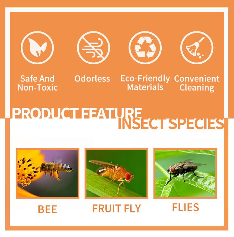 Fruchtfliegen- und Bienenfalle Catcher Wiederverwendbare Fliegen- und Bienenfalle Form Mückenfliegen- und Bienenfalle für Garten Haus Küche Picknick Obstladen