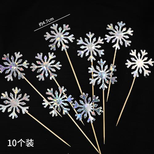 10pc/set Wholesale Snowflake Cupcake Toppers Baby Girl Frozen Birthday Party Decoration Kids Christmas Cake Supplies Accessories