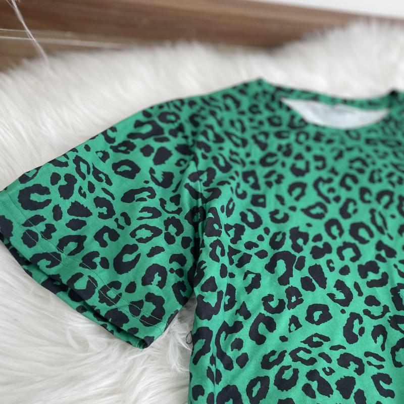 Hirsionsan Summer Casual Leopard Print Knitted T-Shirts Women O-Neck Loose Soft Harajuku New Tops Shirt Female Chic Tees Mujer