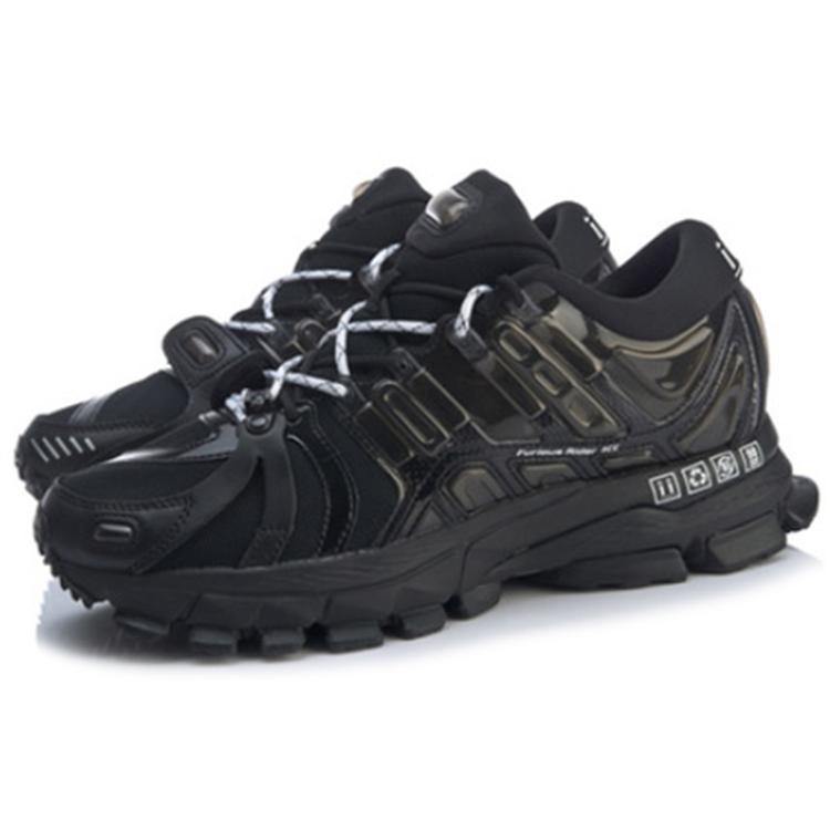 Li Ning Cushioning Slip Resistant Low Top Running Shoes Women's Pure Black ARZP014-4