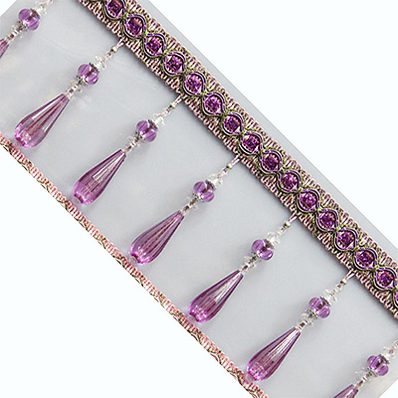 1M Gardinkvastar Kristallpärlats Spetsfrans DIY Gardinsömnad Trim Kvastkant Band Kläddekorationstillbehör Ny