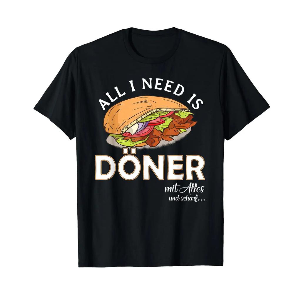 Doner Kebab Fast Food Unisex T Shirt Black S Vintage Designer Clothes Stylish Casual Top For Everyday Wear Versatile