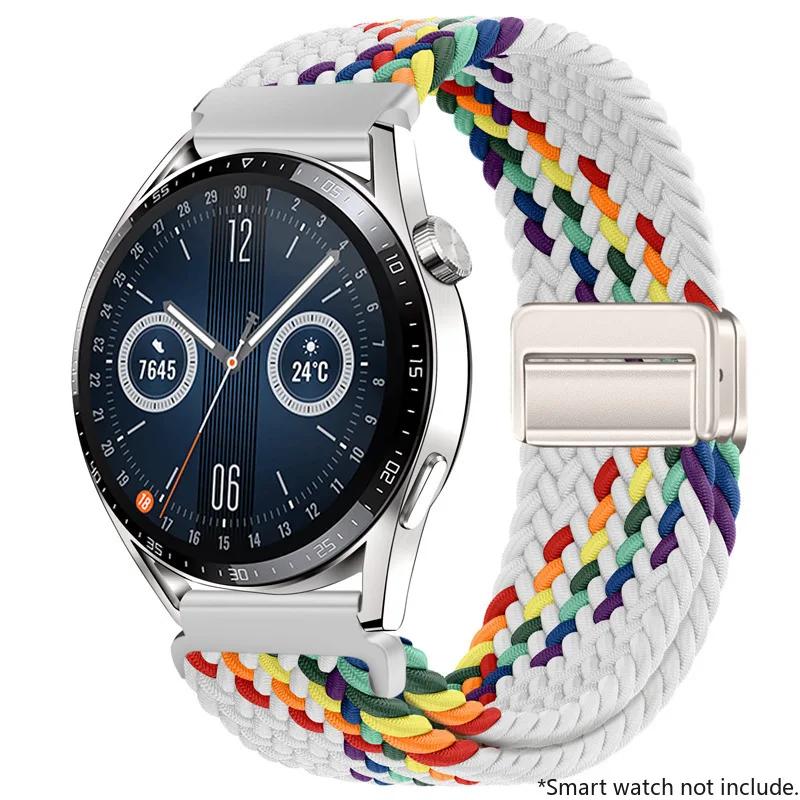 22mm 20mm Nylon Buckle Strap for Huawei Watch GT5 4 3 2 46mm/4Pro 3Pro Bracelet for Samsung Watch7/6/5/4/Classic Adjustable Belt