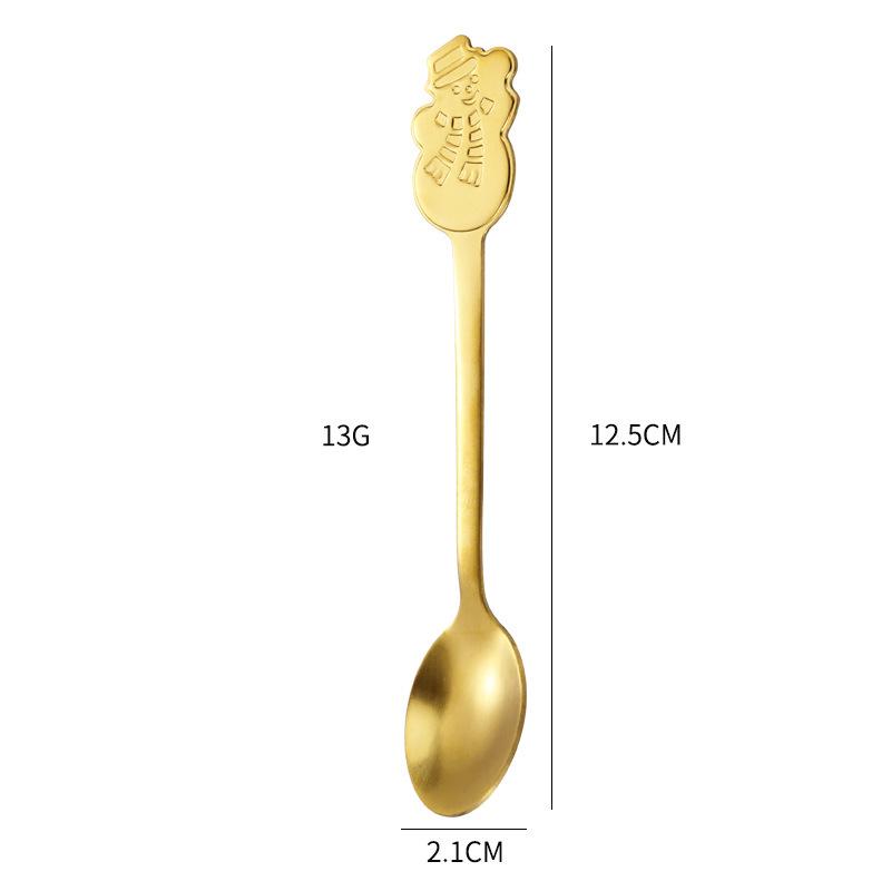 Stainless Steel Christmas Cartoon Coffee & Dessert Spoon Set