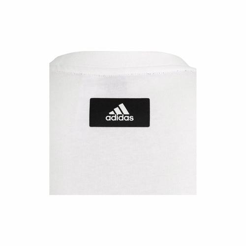 Adidas Crew Neck Pullover Printed Slim-fit Short Sleeve T-shirt for Men, White