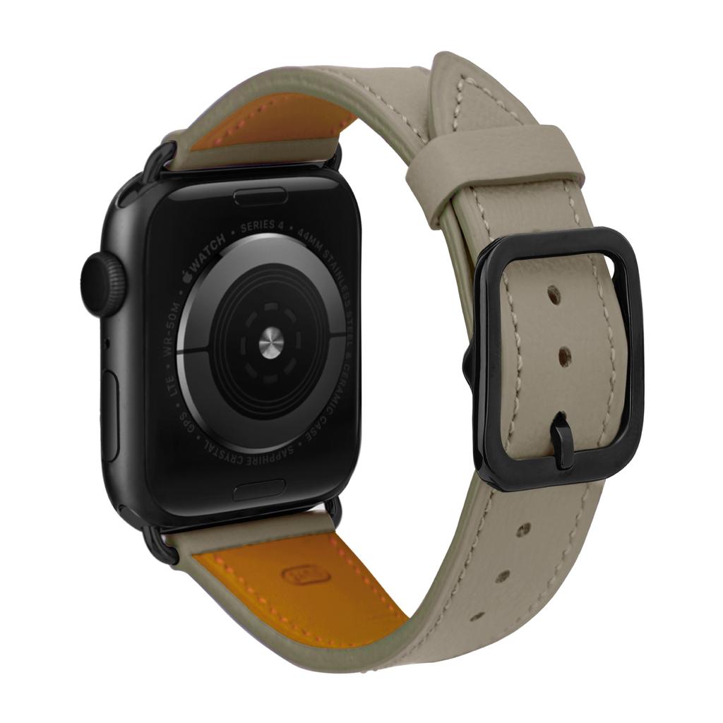 Simple First Layer Calfskin Ultra Leather Watch Strap 49mm Replacement for Apple Watch Ultra All Series Premium Wristband Accessory