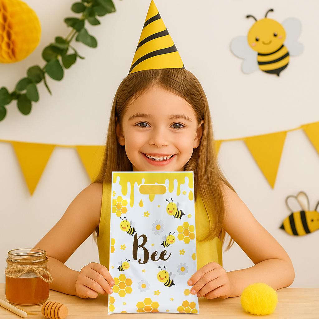 10/25/50pcs Little Honey Bee Handbag Little Bee Theme Birthday Party Decorations Kids Favors Gift Hand Bag Baby Shower Supplies