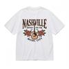 Women's Trend Soft Breathable Classic T-Shirt Rose Guitar Americana Design Tee