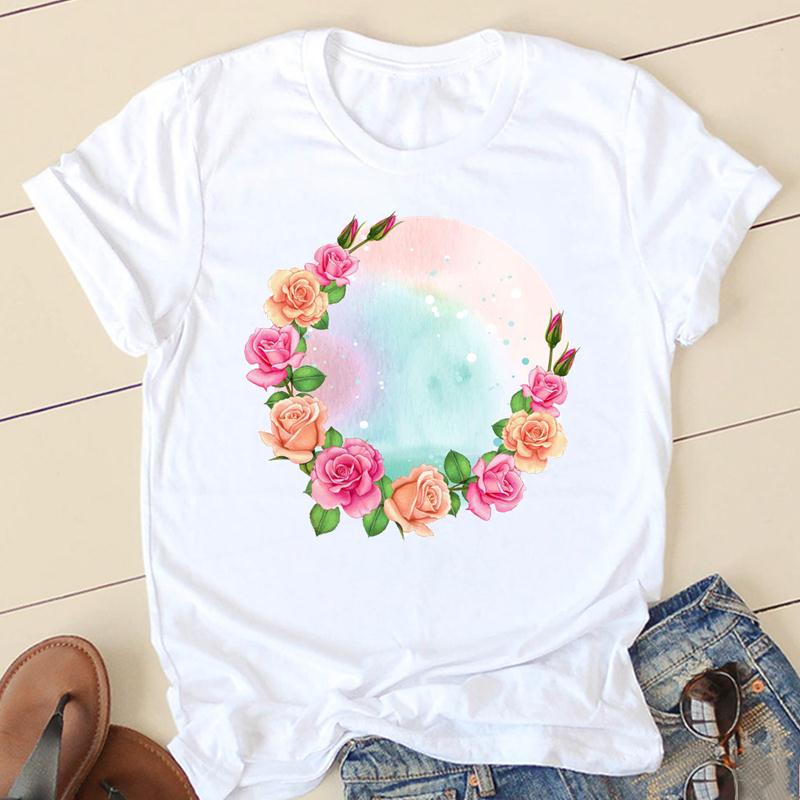 Clothes T Women Short Sleeve Casual Fashion Tshirt Summer Butterfly Flower Spring Top Female Tee Shirt Lady Graphic T-shirts