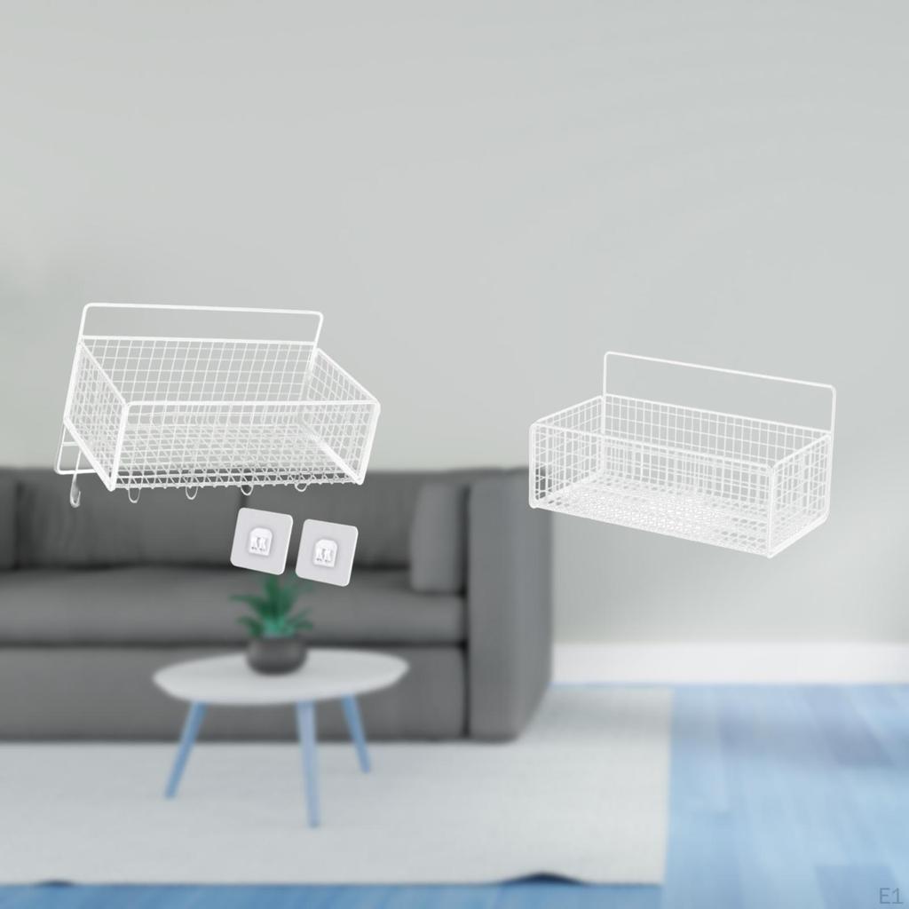 Wall Hanging Floating Shelves Metal Wire Storage Organizer Basket for Kitchen Bathroom Countertop