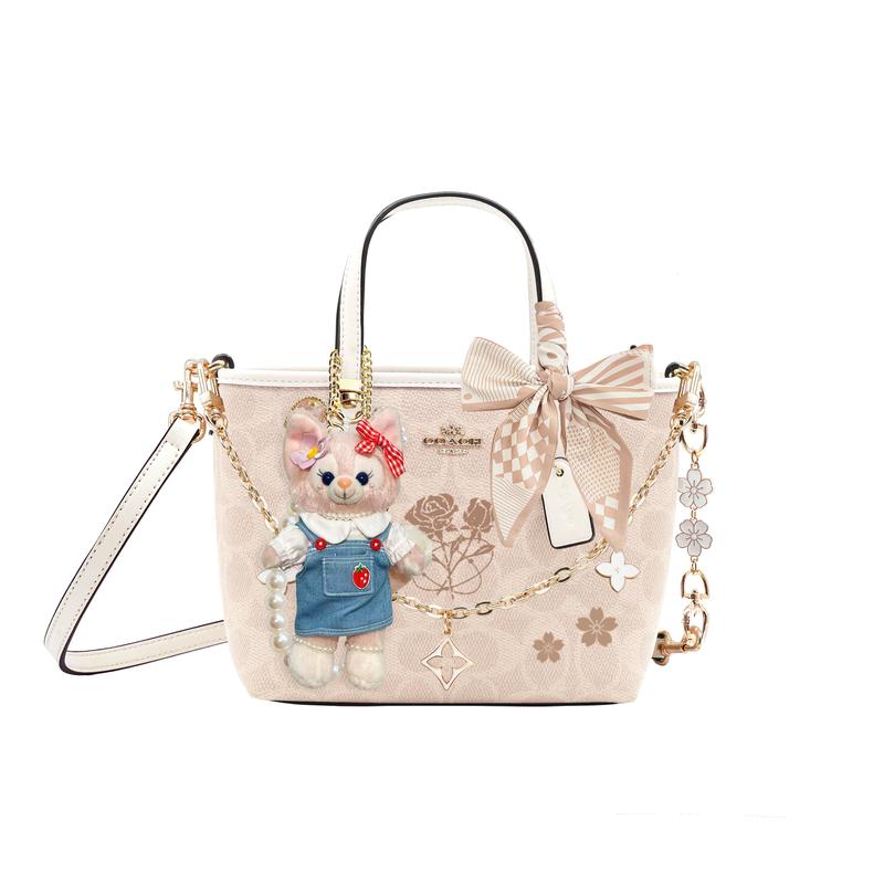 

COACH handbag [Customized bag] City 15 Princess Style Literary Classic Fashion Versatile Coated Canvas Liuli Huatang basic package (bag + dust bag) білий