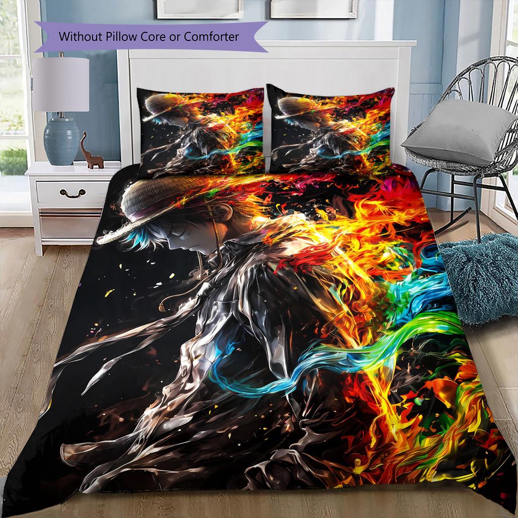 Cartoon Pattern Bedding Quilt Set Quilt Cover Pillowcase Home Decoration Birthday Gift (1 * Duvet Cover + 2 * Pillowcase, Without Core)