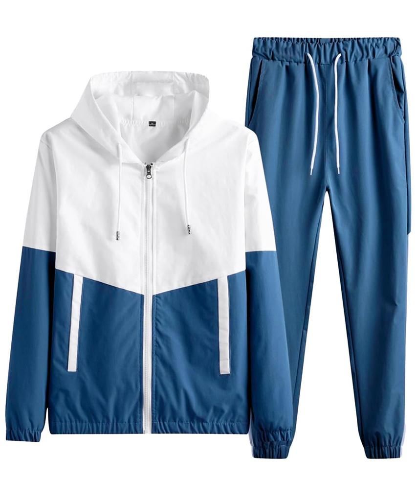 Three Joy Long Sleeve Windbreaker Training Size L Men's Set, Sportswear, Wear, Blue,
