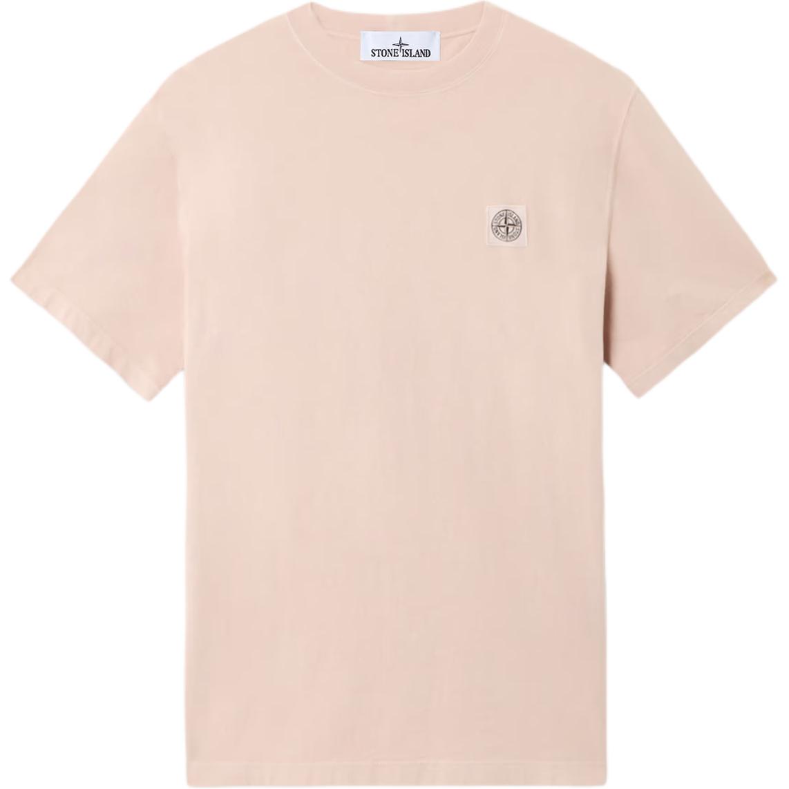 Stone Island Logo Patch Comfortable Fitted Crew Neck Wash Cotton Short Sleeve T-Shirt Men t-shirts K1S1521000-34S0115-V0082 M