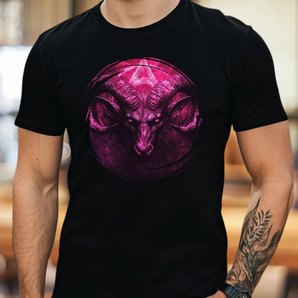 T-Shirt Herren Baphomet Motiv Baumwolle Größe XS bis 5XL