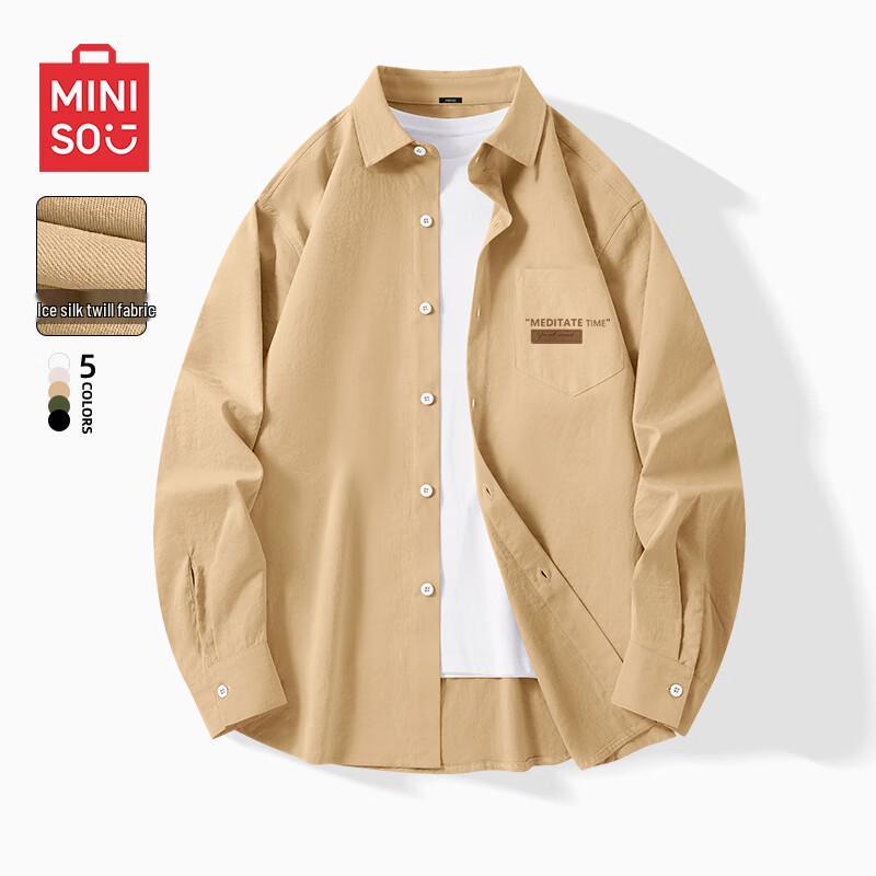 MINISO Unisex Loose-Fit Long-Sleeve Casual Lapel Shirt Jacket
