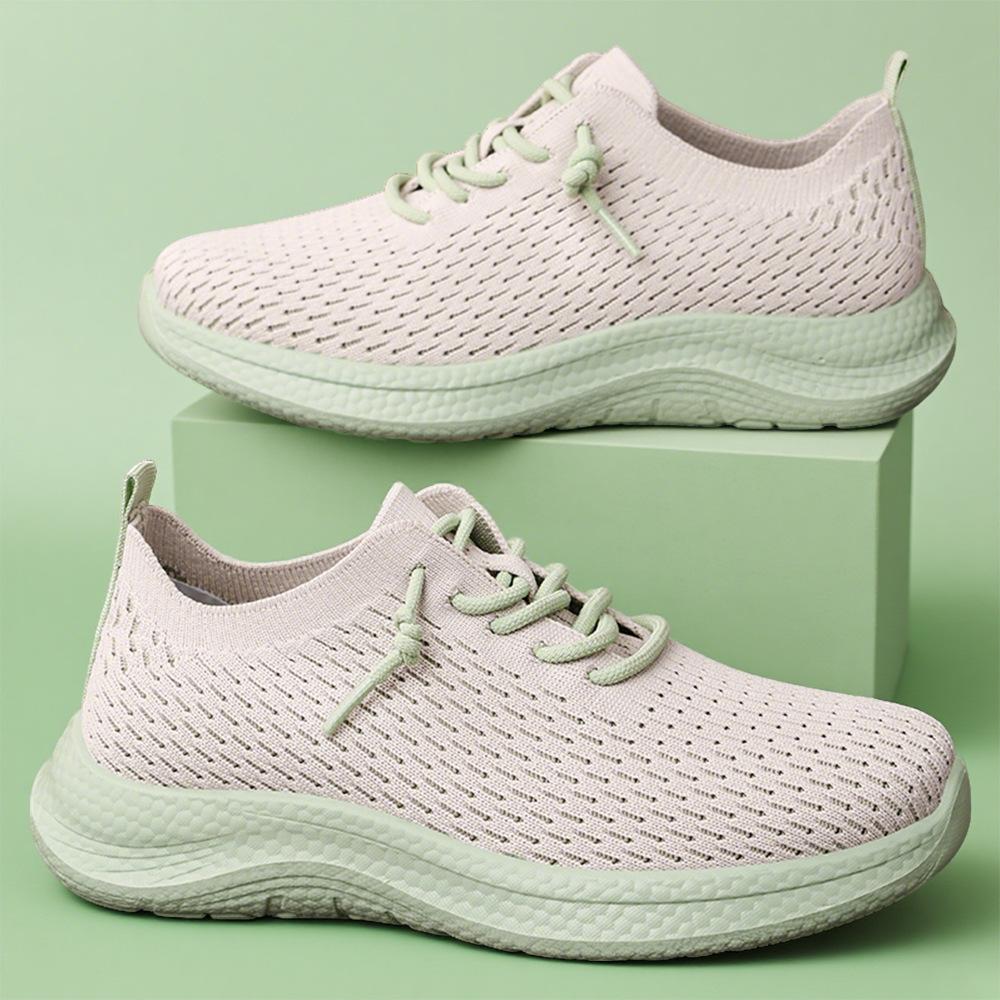 Shoes women's shoes autumn new breathable casual single shoes soft-soled fly-woven couple lace-up sneakers