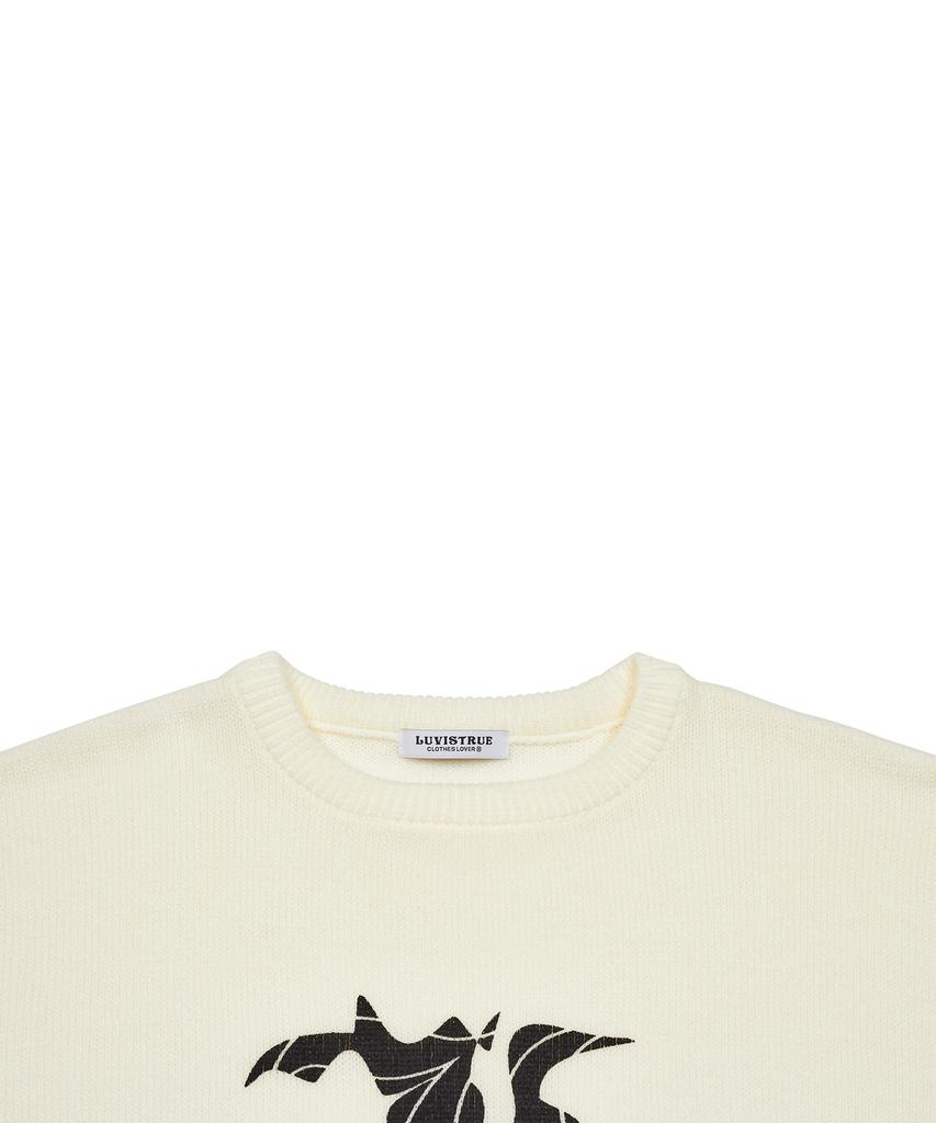 LUVISTRUE Vl L Logo Knit(Ivory)