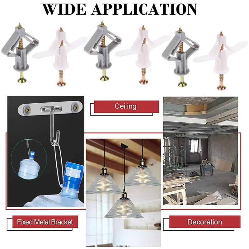 50/100Pcs Expansion Drywall Anchor Kit With Screws Self Drilling Wall Home Pierced Special For Nylon Plastic Gypsum Board