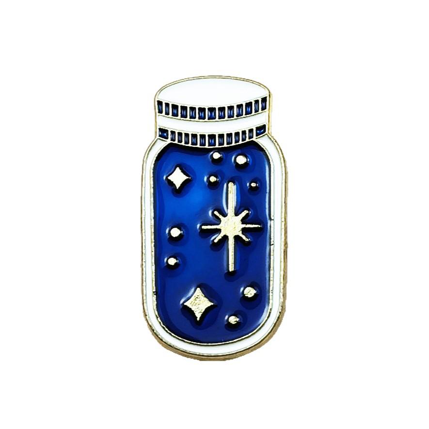 Creative Starry Sky Wish Bottle Brooch - Cartoon Metal Badge for Clothing & Backpack Accessories