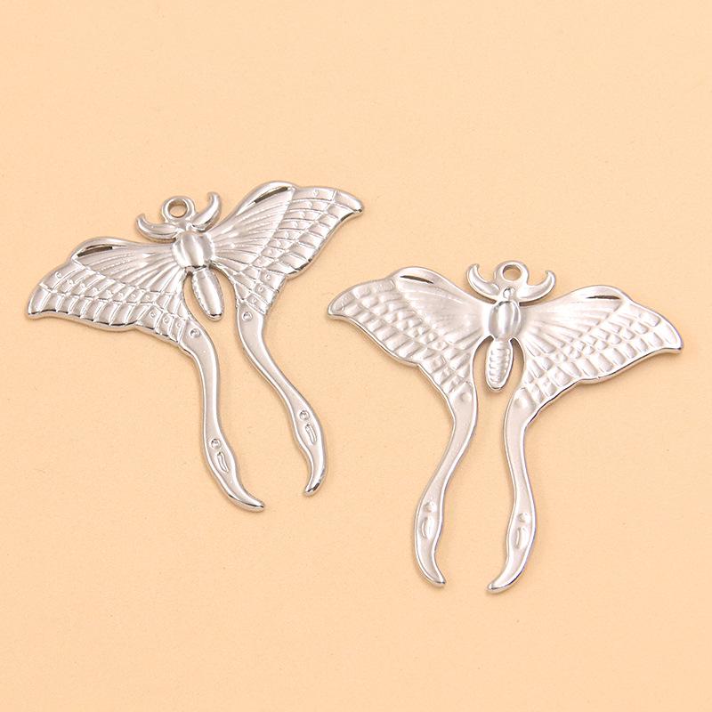 304 Stainless Steel Sunflower & Butterfly Charm Pendant with Real Gold Electroplating 1 piece