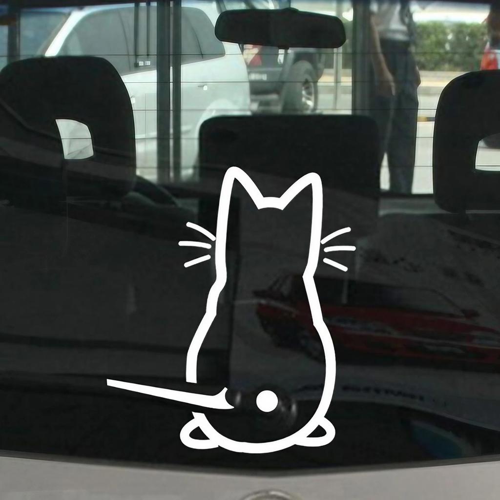 Funny Moving Tail Cat Car Sticker Window Wiper Decals Rear Windshield Sticker Reflective Car Animal Sticker Notebook Decoration