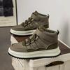 The New Men's Thick-soled High-top Casual Sports Shoes for Spring and Autumn Are Lightweight and Have Soft Soles