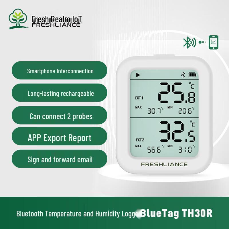 Registrador de Dados de Temperatura e Umidade Bluetooth BlueTag TH30R