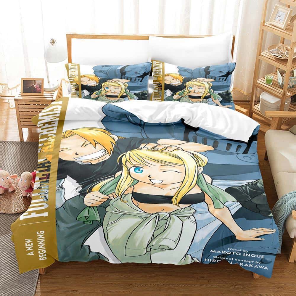 3D Printed Cartoons Fullmetal Alchemist Bedding Set Single Twin Full Queen King Size Bed Set Adult Kid Bedroom Duvet Cover Sets