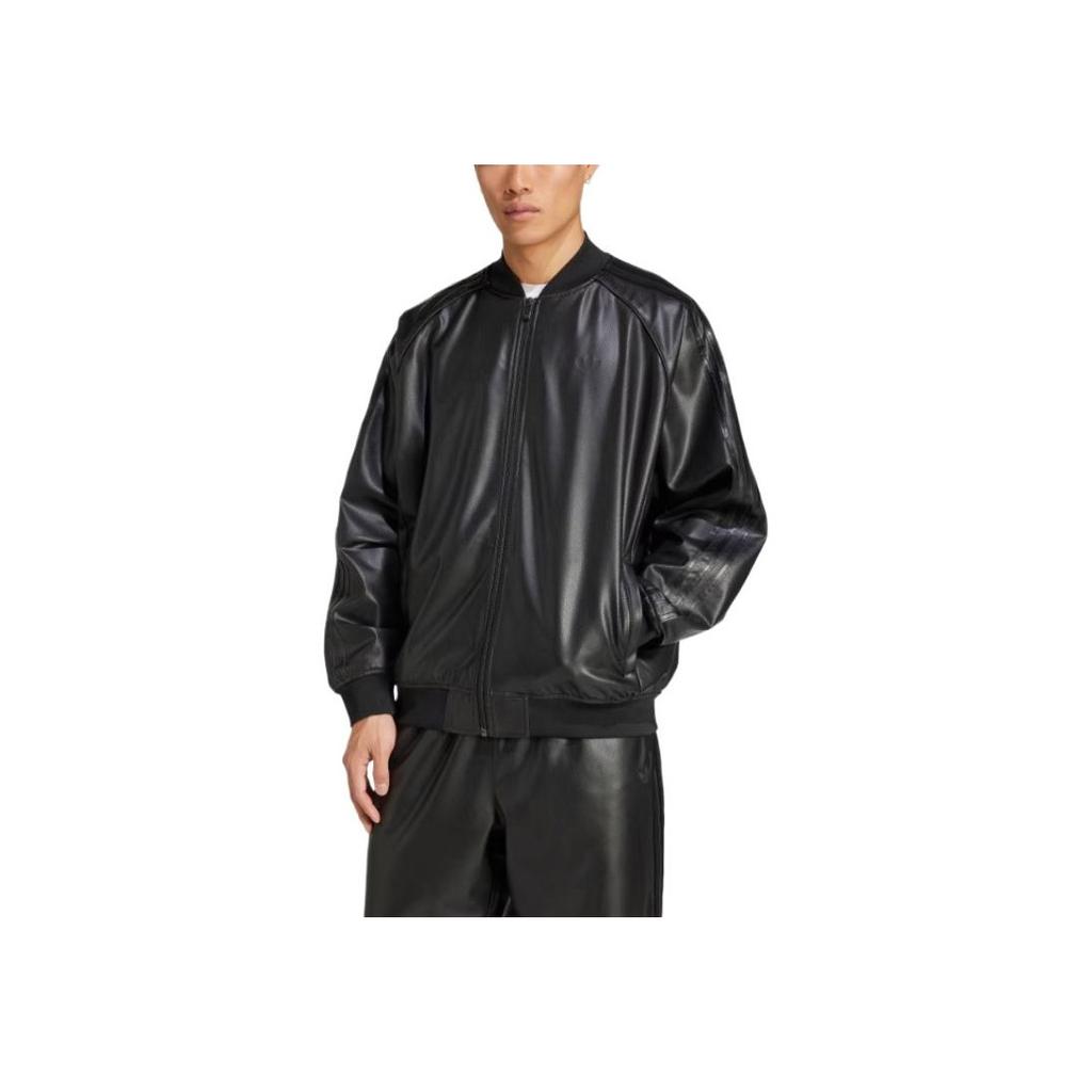 Adidas Originals American Vintage Simple Solid Color Sports Casual Loose Jacket Men Jacket Black JC8220