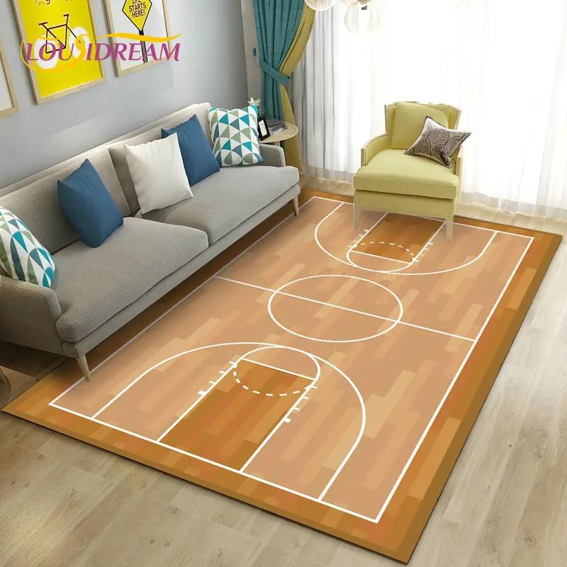 Tappeto 3D Area Basket Grande, Tappeto per Soggiorno Camera da Letto Divano Zerbino Decorazione Cucina, Tappetino Antiscivolo per Gioco Bambini