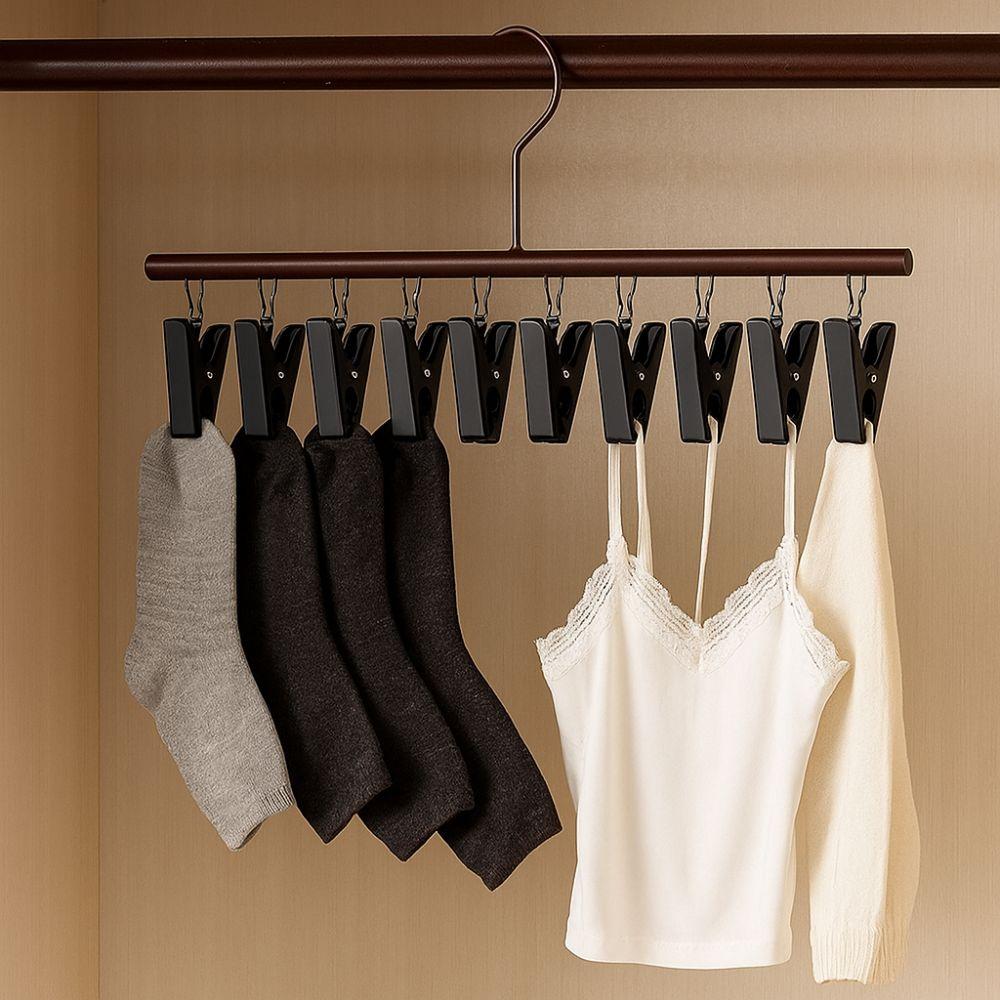 Wooden Wooden Storage Rack 10 Clips Socks Hanging Rack Storage Organiser  Bathroom Dryer