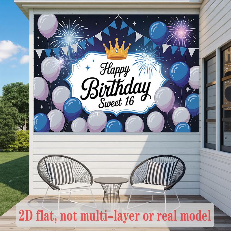 1pc Photography Happy Birthday Backdrop - Celebration Decor