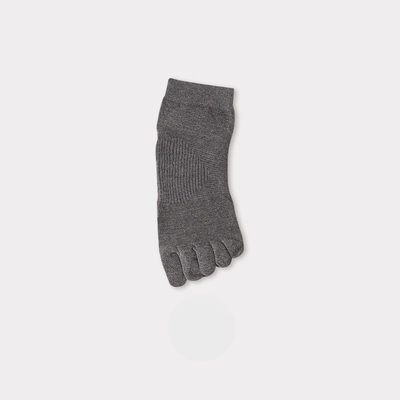 Men's Spring and Summer Sweat Absorption Deodorization Antibacterial Solid Color Boneless Short Tube Five Finger Socks