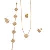 Clover Iced Out Zircon Anti Non Tarnish Free Stainless Steel Waterproof Fashion Jewelry Bracelets Necklaces Earrings Ringfs Set