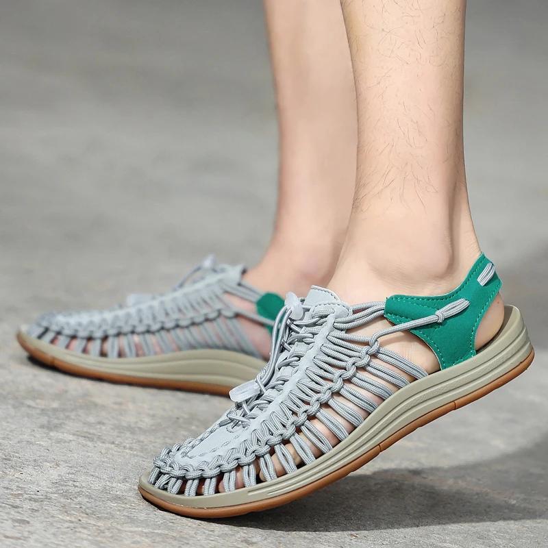 Fashion Summer Comfort Mens Sandals Fashion Breathable Casual Shoes Handmade Outdoor Lightweight Beach Shoes Mocassins Design Loafers