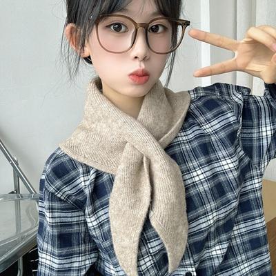 New Windproof Neck Warmer Warm Triangular Neckerchief Knitted Coldproof Scarves Bib Autumn and Winter