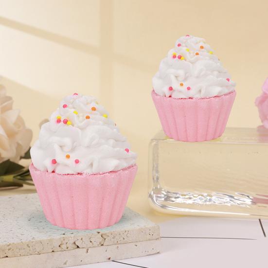80G Cupcake Salt Bath Bombs Plants Extract Essential Oils Handmade Fizzies Ball Dry Skin Moisturizing Aromatherapy Shower Ball Women Spa