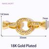 18K Gold Plated Brass Connector Clasps For Jewelry Making,Locks For Jewelry,Fasteners For Bracelets,DIY Jewelry Accessories