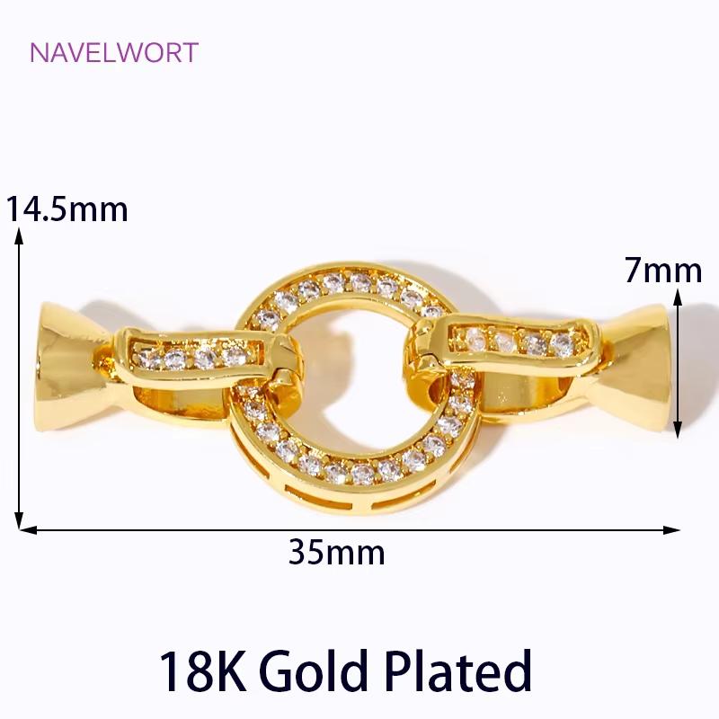 18K Gold Plated Brass Connector Clasps For Jewelry Making,Locks For Jewelry,Fasteners For Bracelets,DIY Jewelry Accessories