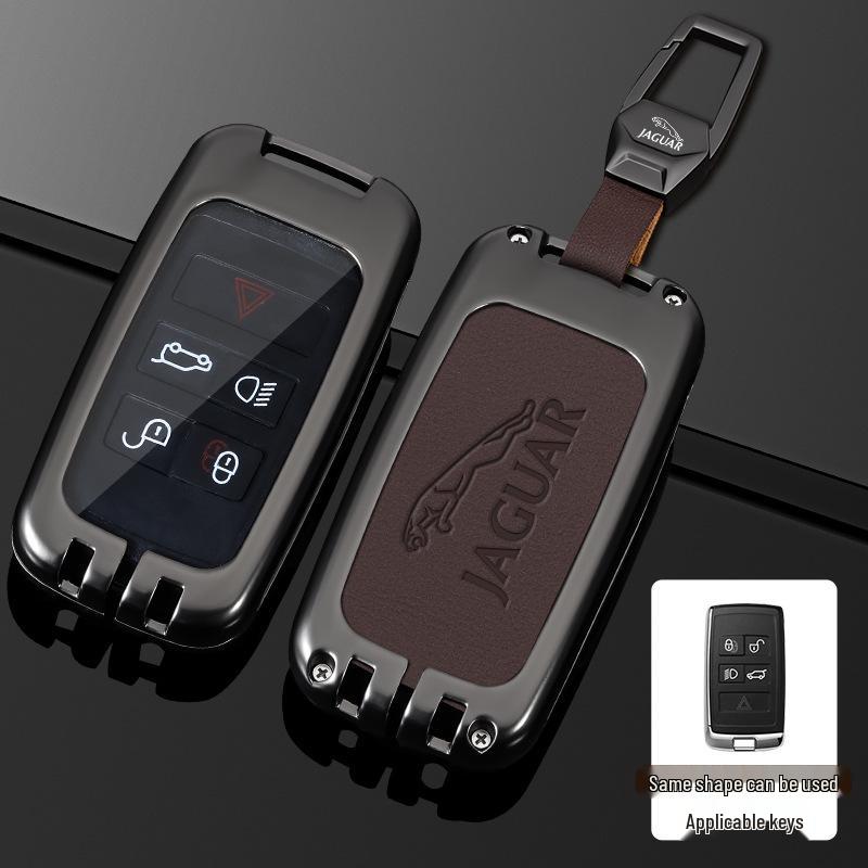 Jaguar XFL/XEL/XJL/F-Pace/F-Type Key Case with Buckle - Premium Car Key Remote Holder