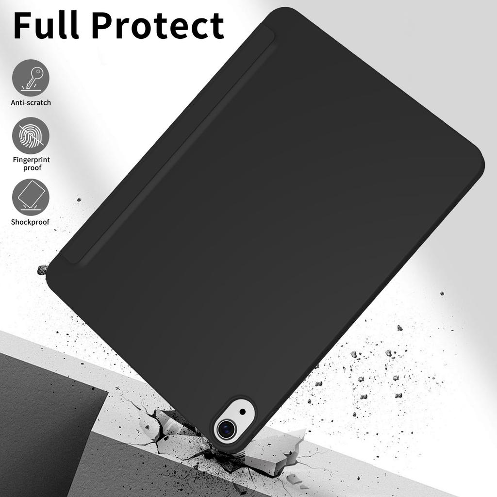 For iPad Air 4/5/6/7 Soft Silicone Case,For iPad 4th 5th 6th 7th Generation 2020 2022 2024 2025 PU Leather Flip Smart Cover