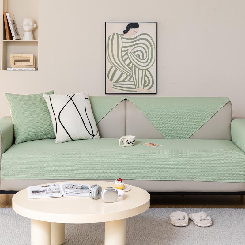 Solid Color Sofa Cushion Summer Summer Mat Cushion Summer Non-Slip Sofa Cover Cover Cloth