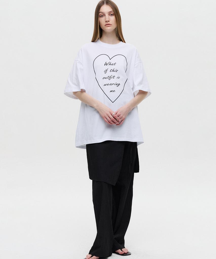 Diaeneseualumeon Oversized Heart T-Shirt White
